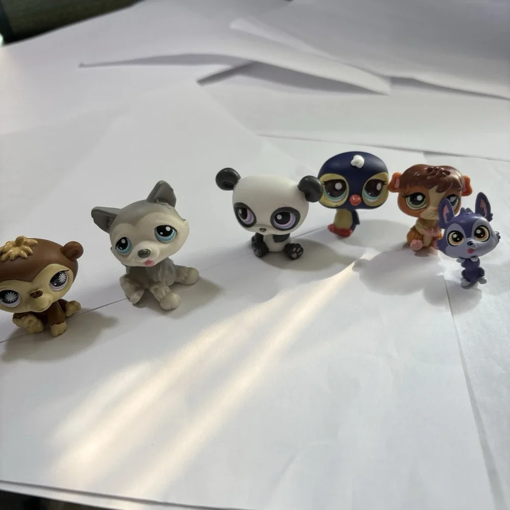 LPS Littlest Pet Shop Lot‎ 6 Mixed Pets Gen 1 Husky Dog Panda Monkey Penguin